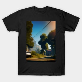 The Empty Road In Forest. T-Shirt